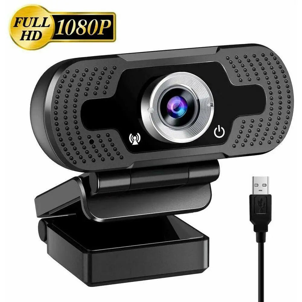 1080P HD USB Webcam with Microphone – Auto Focus, Plug & Play,