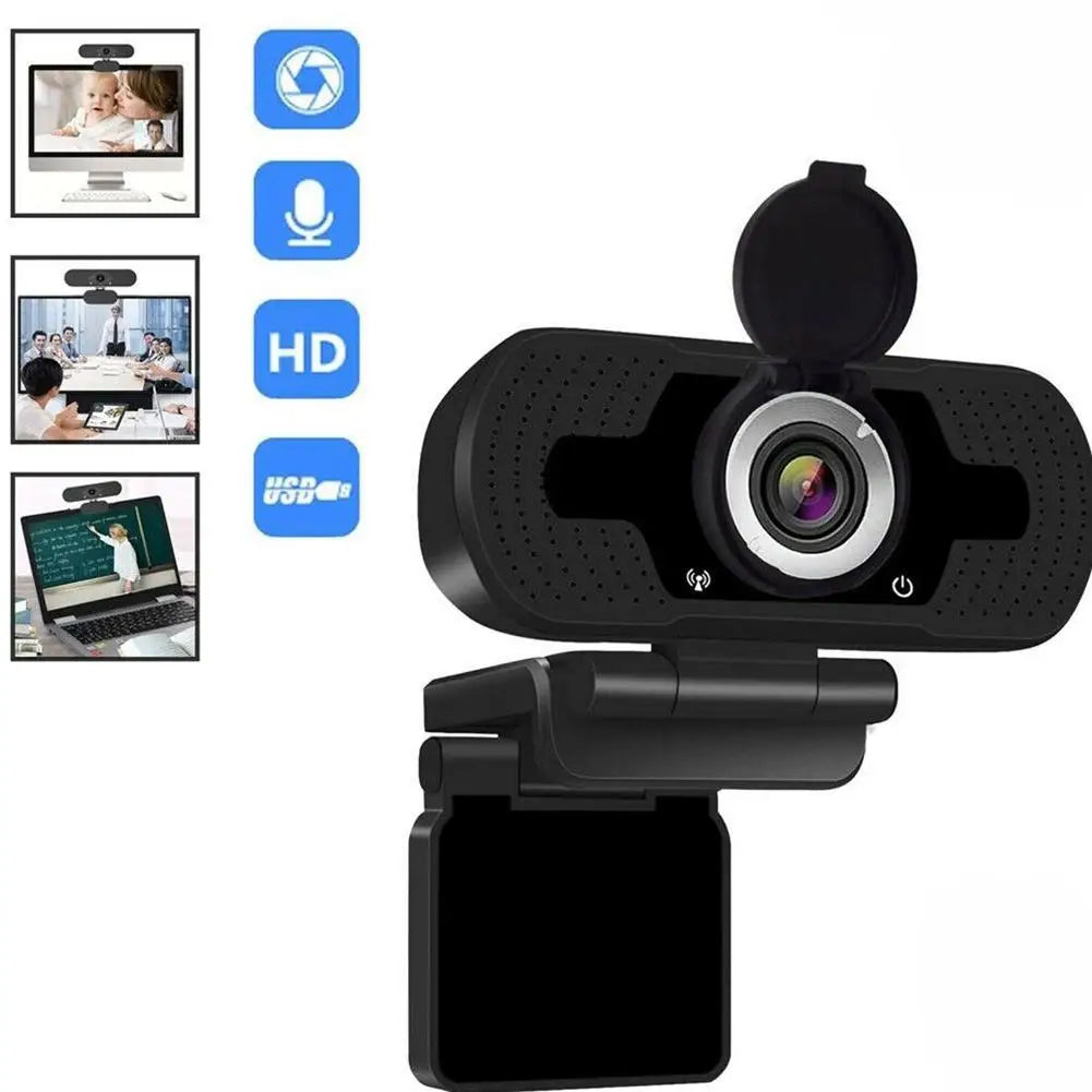 1080P HD USB Webcam with Microphone – Auto Focus, Plug & Play,