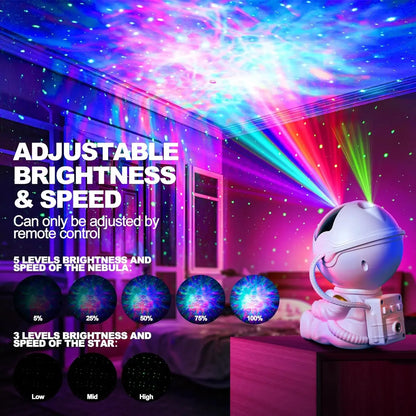 Astronaut Galaxy Star Projector – 8-Mode Starry Night Ceiling Lamp with Remote